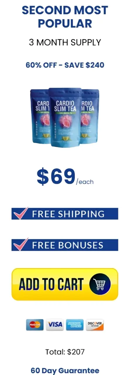 Cardio Slim Tea three bottles order